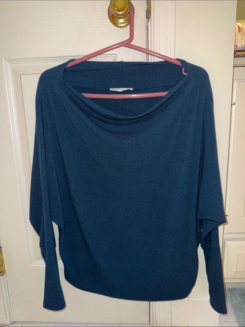Relaxed Cowl Neck Sweater in Deep Teal